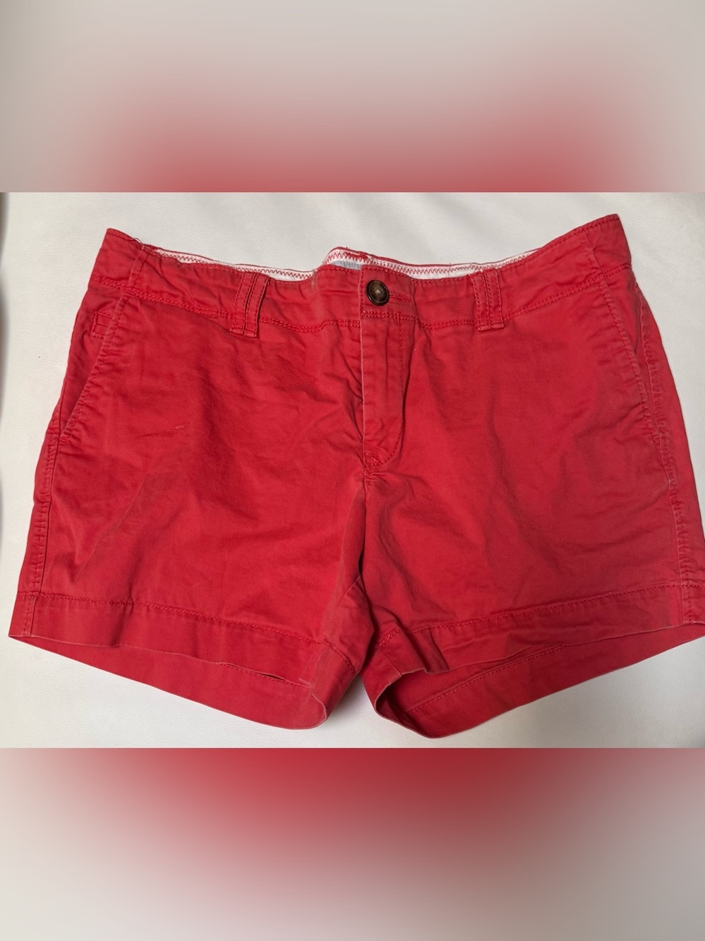 Coral Color Low Rise Cotton Shorts ~ 4 1/2” inseam